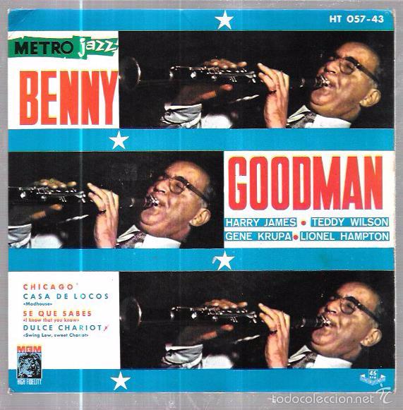 Discos de vinilo: SINGLE. METRO JAZZ PRESENTA: BENNY GOODMAN. Y SU ORQUESTA. - Foto 1