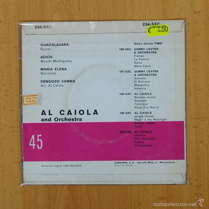 Discos de vinilo: AL CAIOLA - GUADALAJARA + 3 - EP - Foto 2
