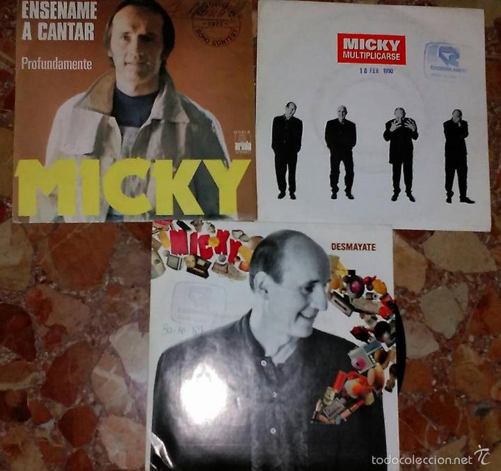 Discos de vinilo: LOTE DE 3 SINGLES DE MICKY - Foto 1