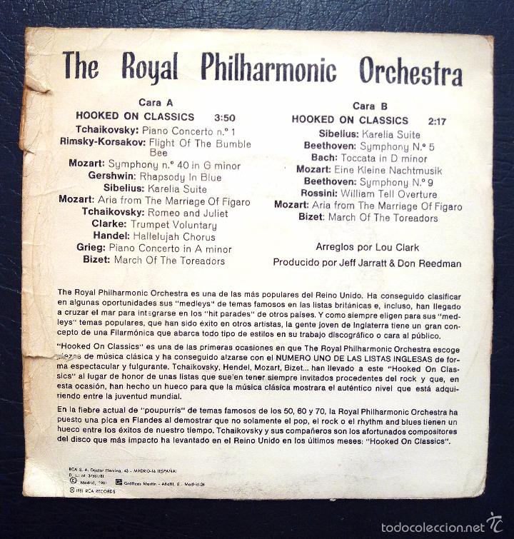 Discos de vinilo: SINGLE THE ROYAL PHILHARMONIC ORCHESTRA - HOOKED ON CLASSICS - RCA 1981. - Foto 2