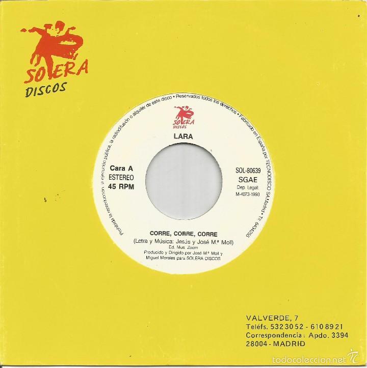 Discos de vinil: LARA-CORRE, CORRE, CORRE SINGLE VINILO 1993 PROMOCIONAL SIN PORTADA SPAIN