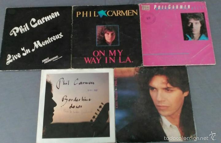 Discos de vinilo: LOTE DE 5 SINGLES DE PHIL CARMEN - Foto 1