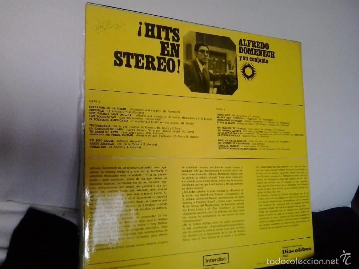 Discos de vinilo: ALFREDO DOMENECH Y SU CONJUNTO  - HITS EN STEREO LP - Foto 2