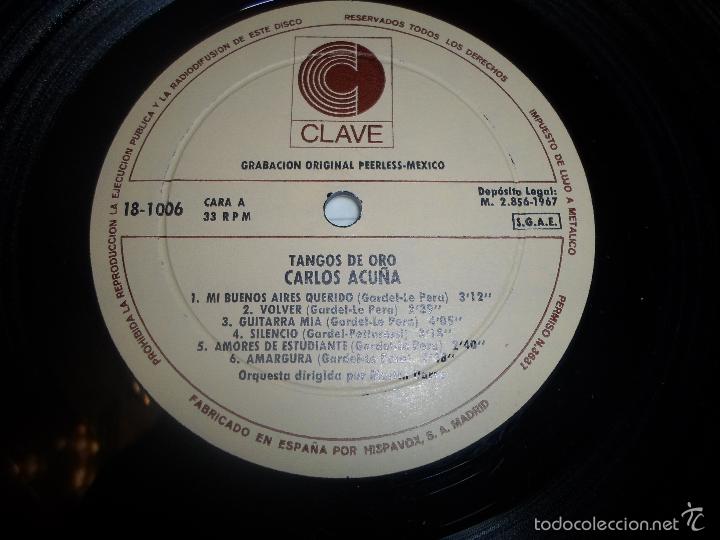 Discos de vinilo: CARLOS ACU&Ntilde;A - TANGOS DE ORO - Foto 2