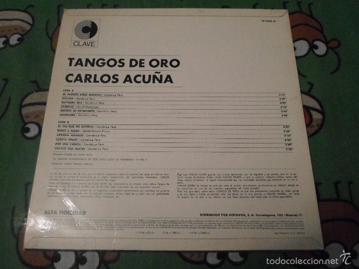 Discos de vinilo: CARLOS ACU&Ntilde;A - TANGOS DE ORO - Foto 3