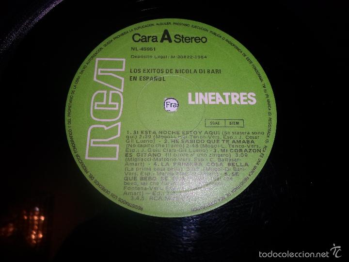 Discos de vinilo: LOS EXITOS DE NICOLA DI BARI EN ESPA&Ntilde;OL - Foto 2