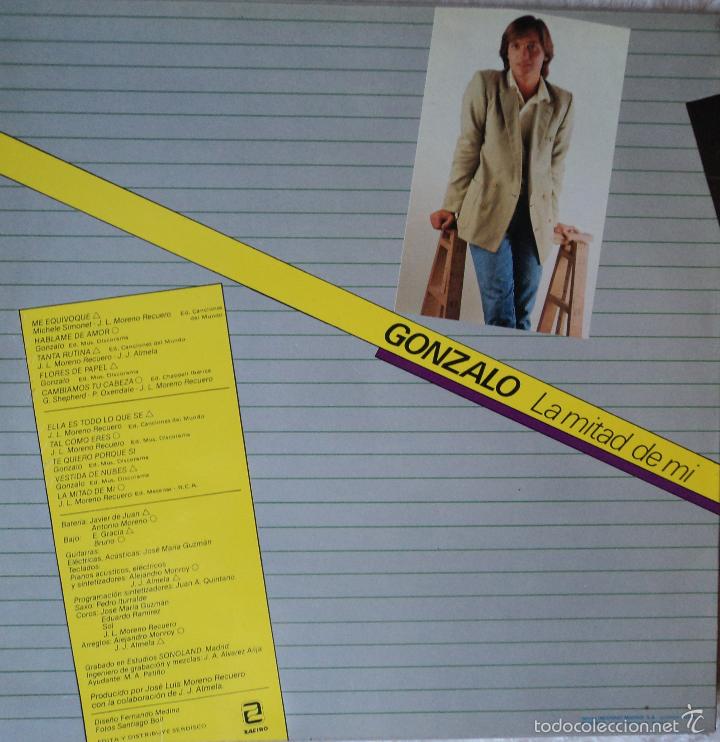 Discos de vinilo: Gonzalo - La mitad de m&iacute; - Edici&oacute;n de 1981 de Espa&ntilde;a - Foto 2