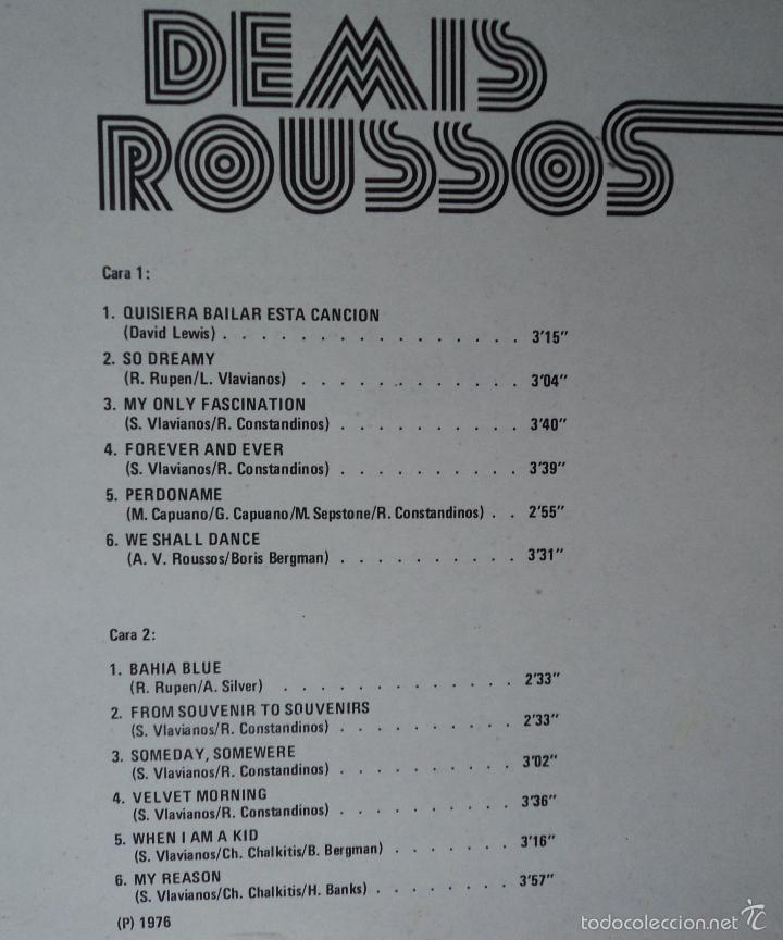 Discos de vinilo: Demis Roussos - Super - Edici&oacute;n de 1976 de Espa&ntilde;a - Foto 3