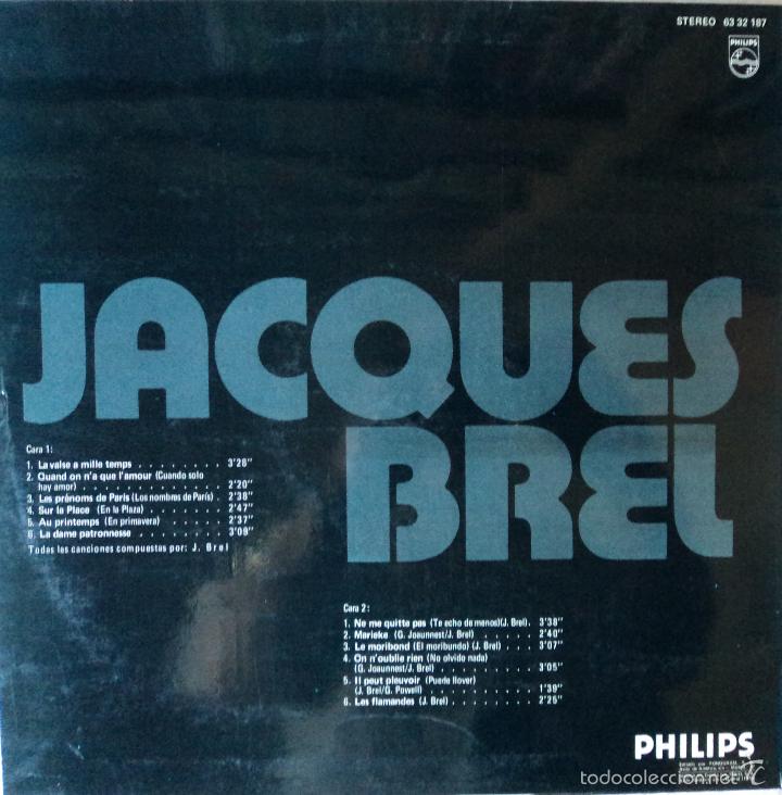 Discos de vinilo: Jacques Brel - El disco de oro - Edici&oacute;n de 1973 de Espa&ntilde;a - Foto 2
