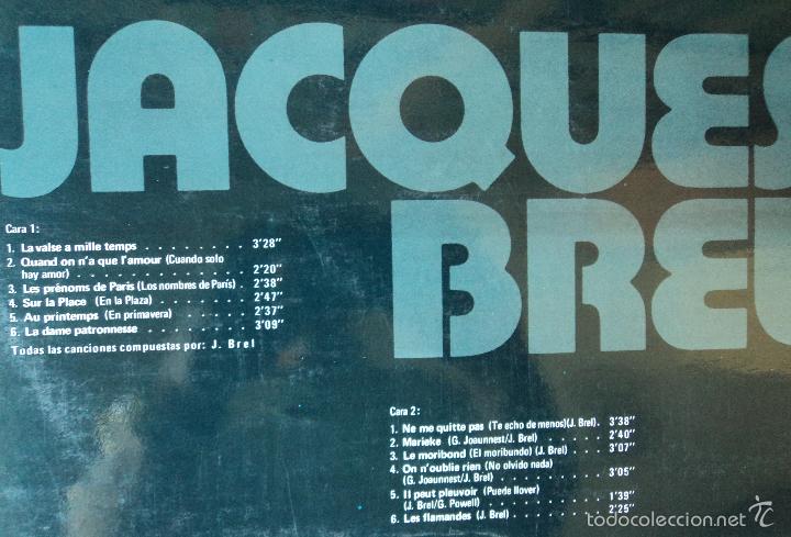 Discos de vinilo: Jacques Brel - El disco de oro - Edici&oacute;n de 1973 de Espa&ntilde;a - Foto 3