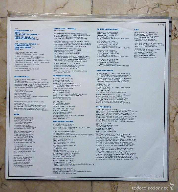 Discos de vinilo: LP VICTOR MANUEL - LUNA - CBS 1980. - Foto 3