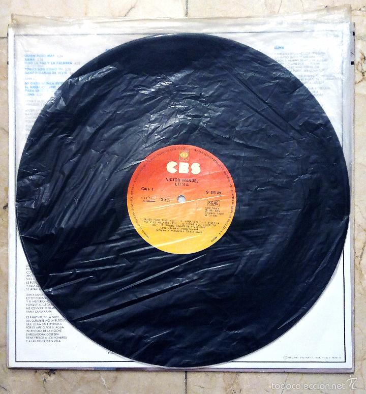 Discos de vinilo: LP VICTOR MANUEL - LUNA - CBS 1980. - Foto 4