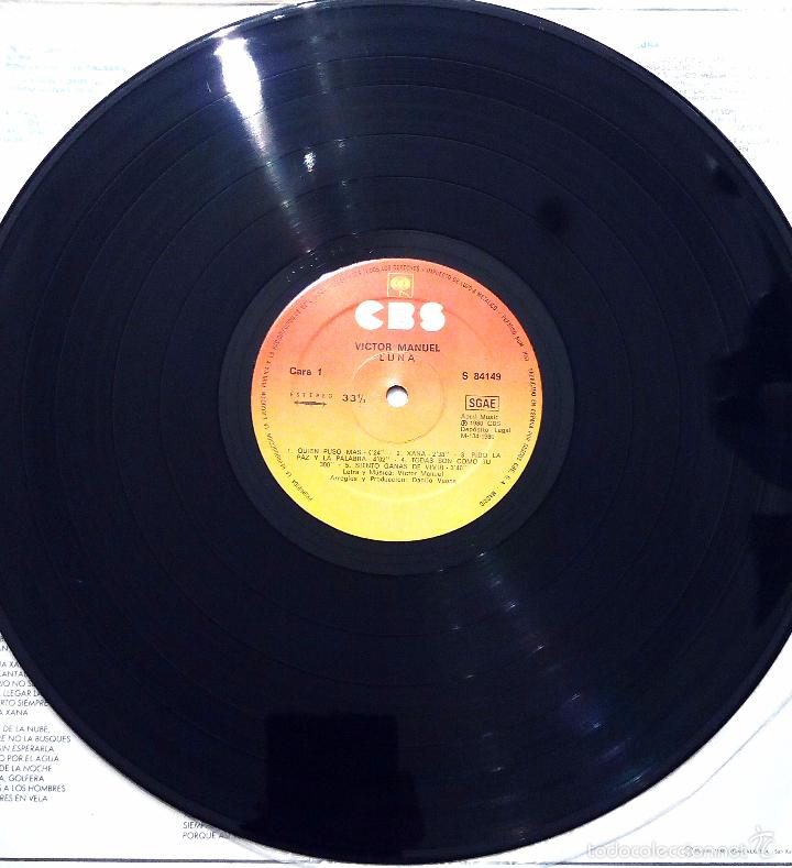 Discos de vinilo: LP VICTOR MANUEL - LUNA - CBS 1980. - Foto 5