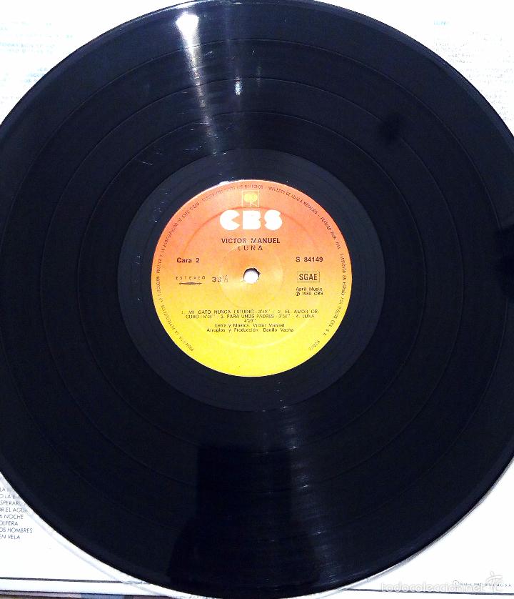 Discos de vinilo: LP VICTOR MANUEL - LUNA - CBS 1980. - Foto 6
