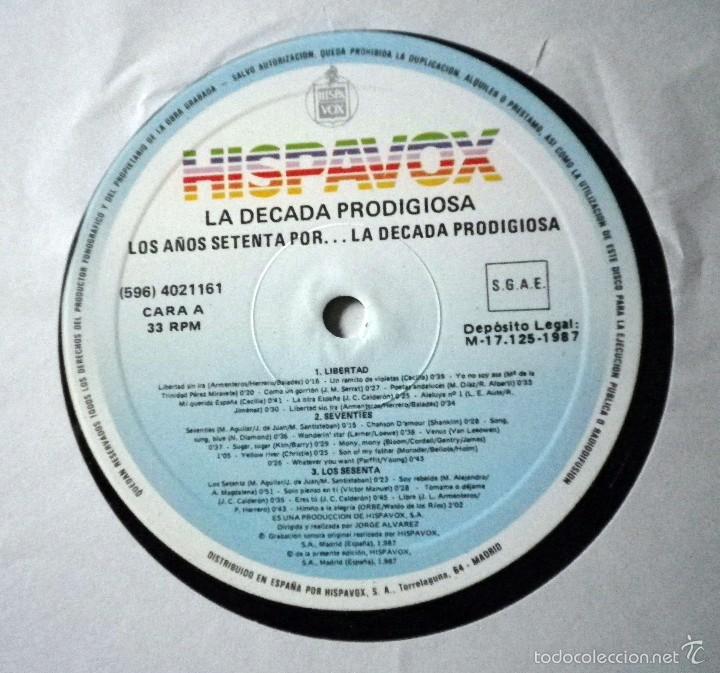 Discos de vinilo: LP LA DECADA PRODIGIOSA - LOS A&Ntilde;OS 70 - Foto 3