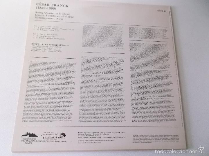 Discos de vinilo: FRANCK QUARTET IN D MAJOR - FITZWILLIAM STRING QUARTET 1979-1980 DECCA - Foto 2