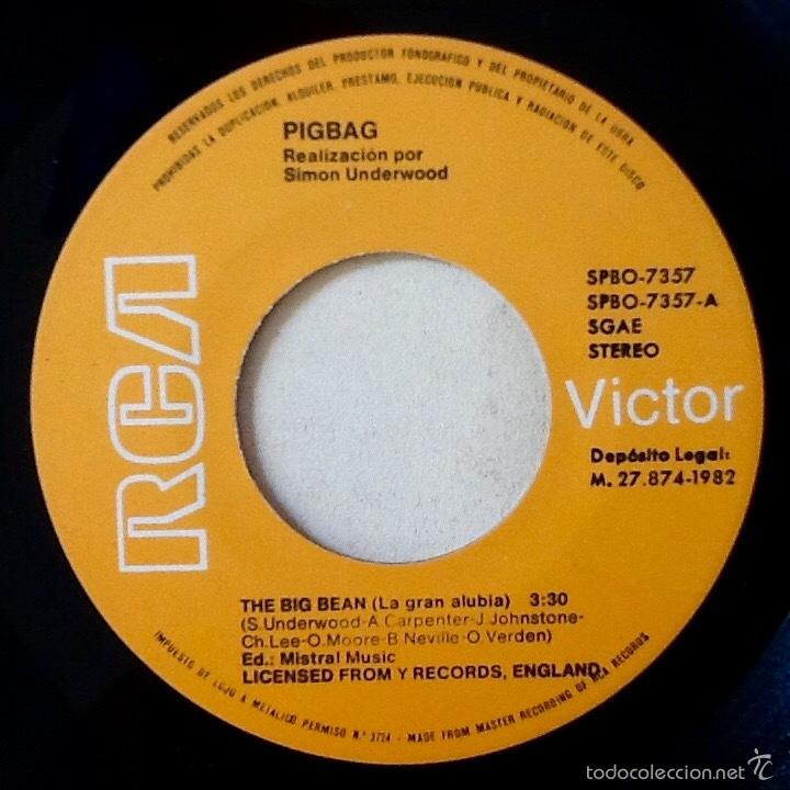 Discos de vinilo: PIG BAG : THE BIG BEAN [RCA - ESP 1982] 7&rdquo; - Foto 3