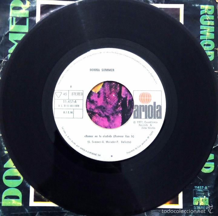 Discos de vinilo: SINGLE DONNA SUMMER - RUMOR EN LA CIUDAD - ARIOLA 1978. - Foto 3
