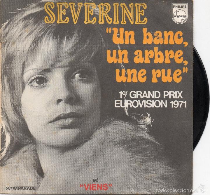 Discos de vinilo: SEVERINE - UN BANC,UNARBRE,UNA RUE - SINGLE - Foto 1