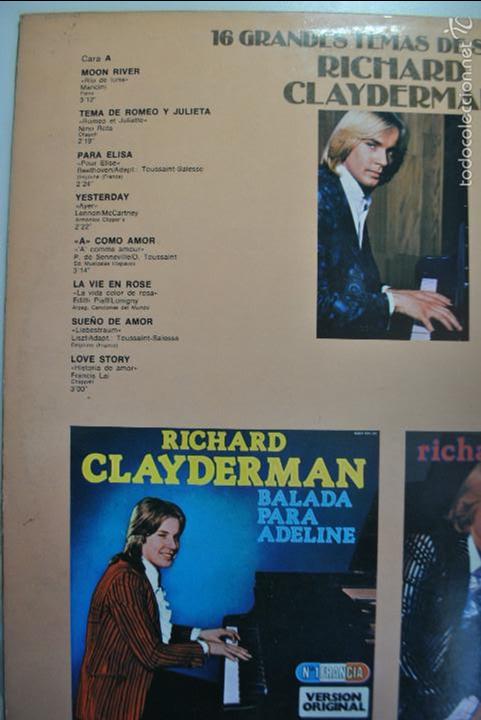 Discos de vinilo: RICHARD CLAYDERMAN - 16 GRANDES TEMAS DE SIEMPRE - Foto 3
