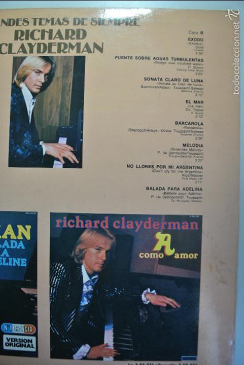 Discos de vinilo: RICHARD CLAYDERMAN - 16 GRANDES TEMAS DE SIEMPRE - Foto 4