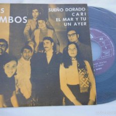 Discos de vinilo: LOS BIMBOS : SUEÑO DORADO; CARI; EL MAR Y TÚ; UN AYER. 1970. BERTA FM 68-173