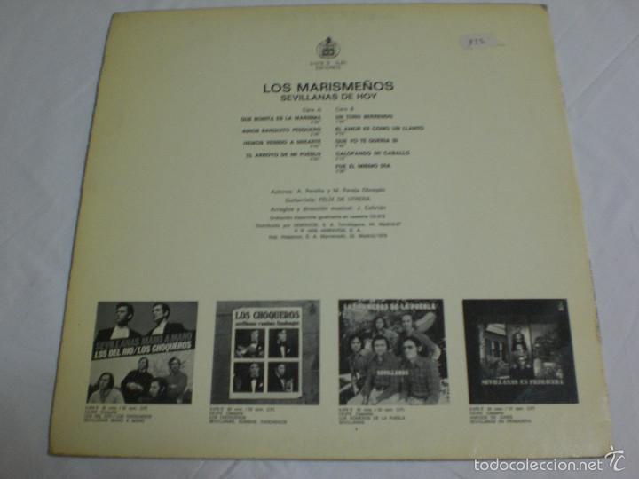 Discos de vinilo: Los Marisme&ntilde;os - Sevillanas de hoy - Foto 2