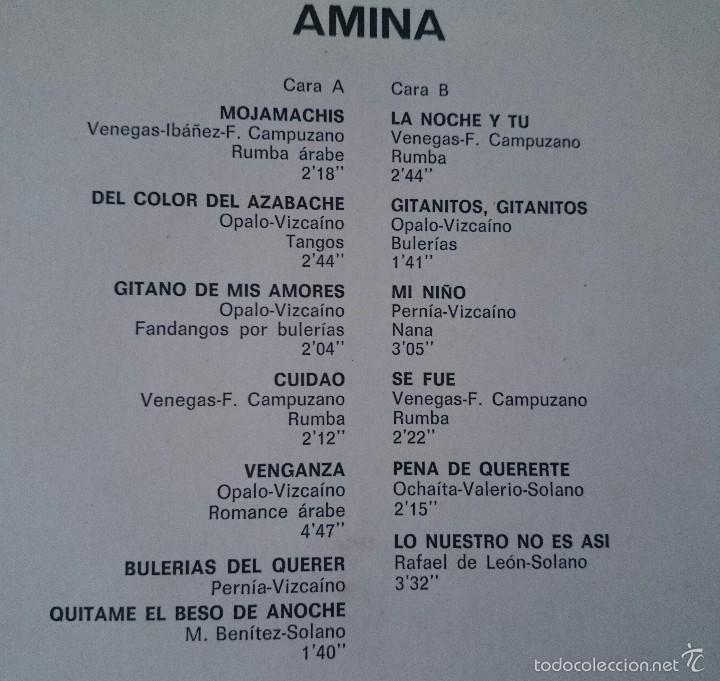 Discos de vinilo: AMINA: MOJAMACHIS (HISPAVOX 1978) - Foto 5
