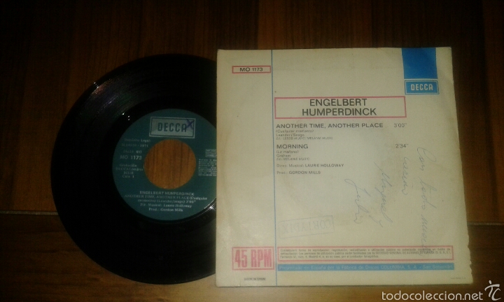 Discos de vinilo: Engelbert Humperdink:another time, another place/morning. 1971 - Foto 2