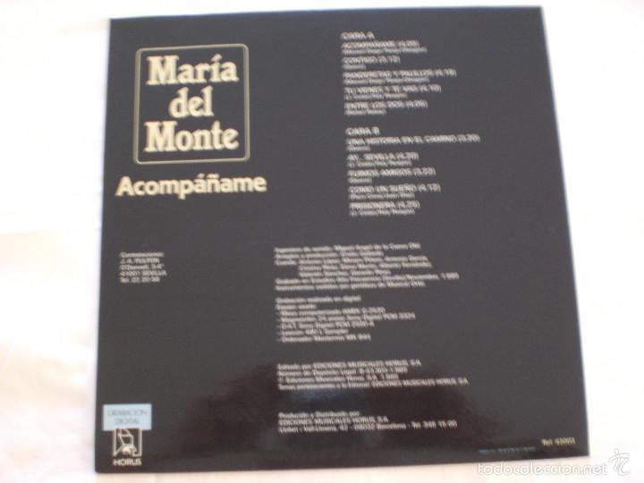Discos de vinilo: MARIA DEL MONTE - ACOMPA&Ntilde;AME - Foto 2