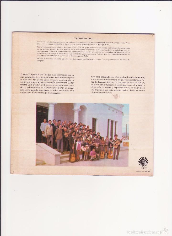 Discos de vinilo: SINGLE VINILO - GRUPO DEIXEM LO DOL - MENORCA - Foto 2
