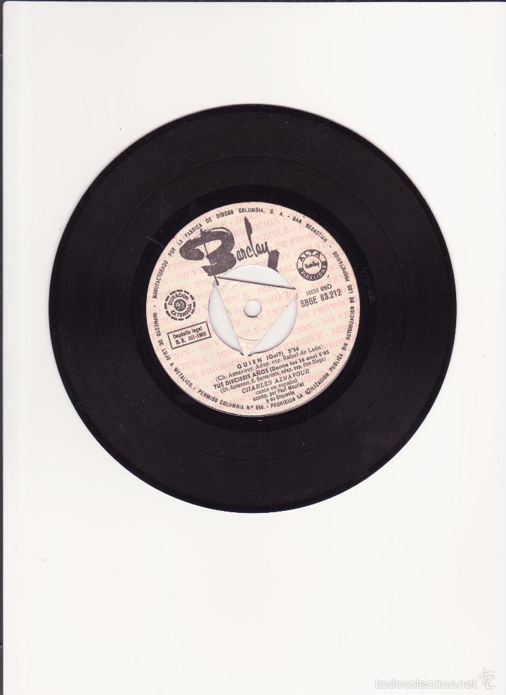Discos de vinilo: SINGLE VINILO . CHARLES AZNAVOUR -1966 - Foto 3