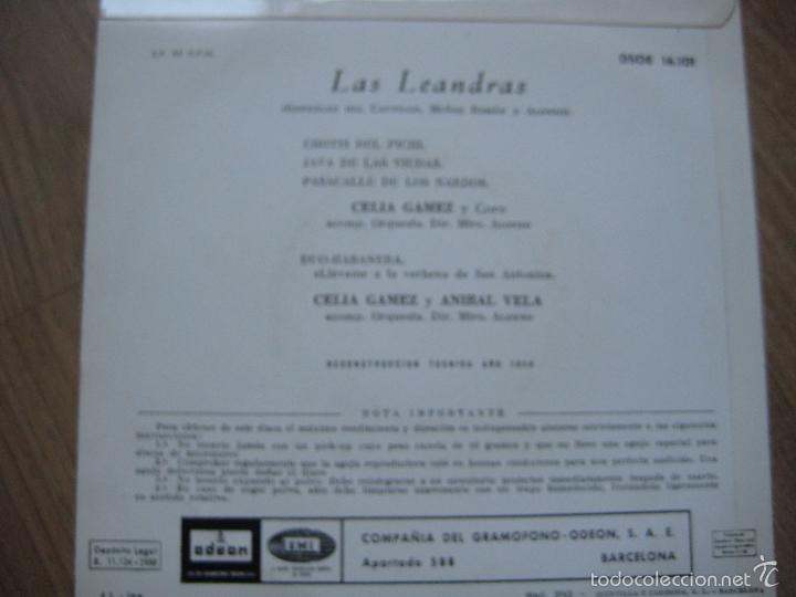 Discos de vinilo: CELIA GAMEZ EP ODEON 1958 LAS LEANDRAS chotis del pichi/ java de las viudas/ los nardos +1 - Foto 2