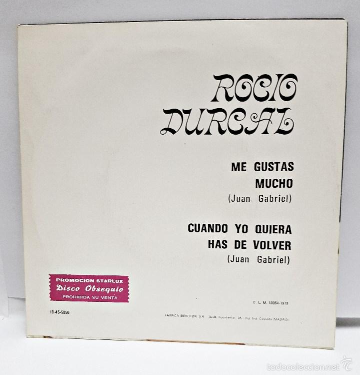 Discos de vinilo: Disco single de Rocio Durcal. Promocion STARLUX - Foto 3
