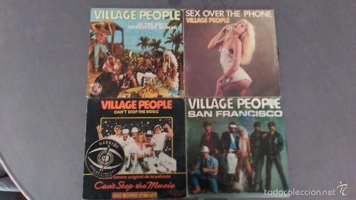 Discos de vinilo: LOTE 4 SINGLES DE VILLAGE PEOPLE - Foto 1