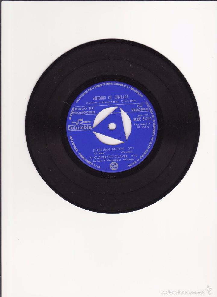 Discos de vinilo: Single ANTONIO DE CANILLAS 1966 PROMOCIONAL - Foto 2