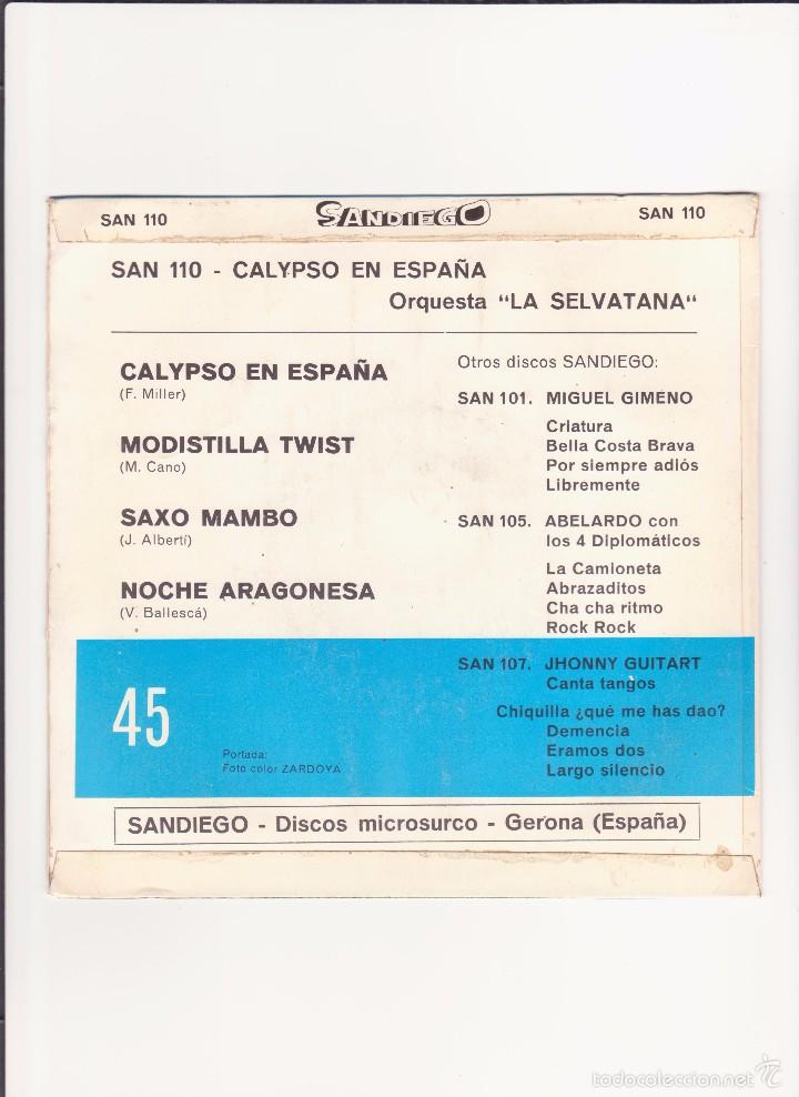 Discos de vinilo: CALYPSO EN ESPA&Ntilde;A - ORQUESTA LA SELVATANA - 1964 - Foto 2
