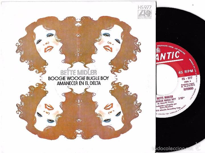 Discos de vinilo: BETTE MIDLER: BOOGIE WOOGIE BUGLE BOY/ AMANECER EN EL DELTA (DELTA DAWN) - Foto 1