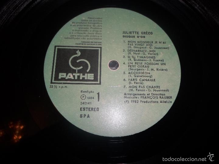Discos de vinilo: DISQUE DOR JULIETTE GRECO - Foto 2