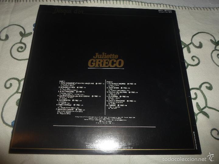 Discos de vinilo: DISQUE DOR JULIETTE GRECO - Foto 3