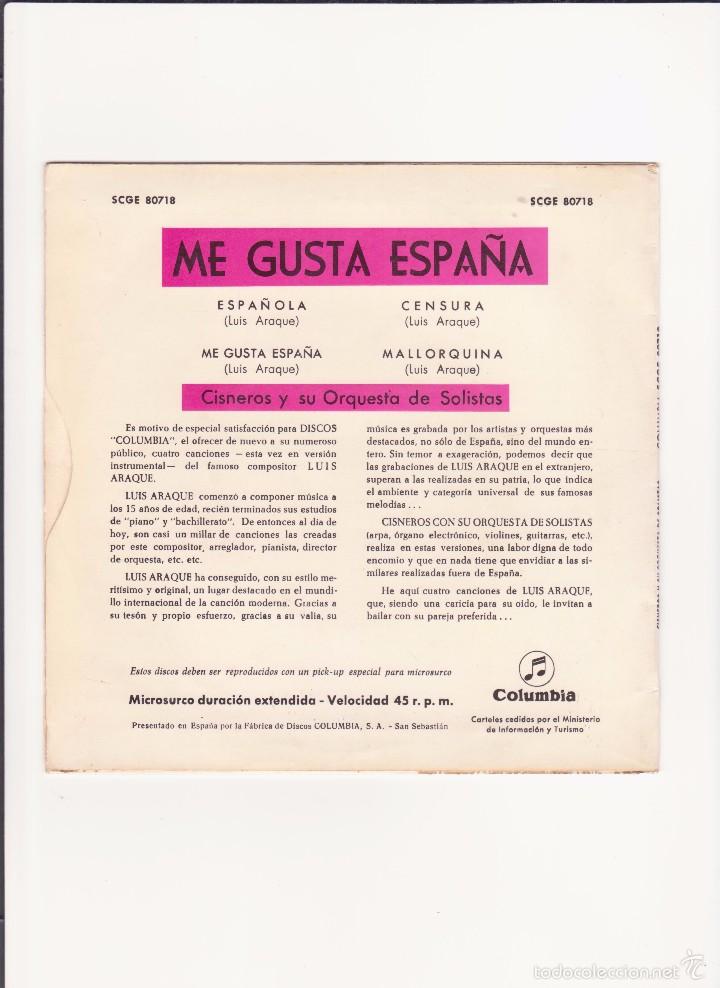 Discos de vinilo: ME GUSTA ESPA&Ntilde;A - 1964 - ORQUESTA CISNEROS - Foto 4
