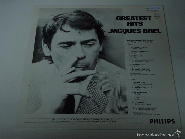 Discos de vinilo: JACQUES BREL ( GREATEST HITS ) HOLANDA - 1965 LP33 PHILIPS - Foto 2