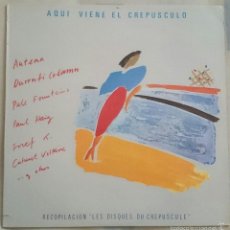 Discos de vinilo: VA: AQUÍ VIENE EL CREPÚSCULO, LP GASA GA-035, 1984. DURRUTI COLUMN, CABARET VOLTAIRE, ANTENA.. NM/EX. Lote 58616185