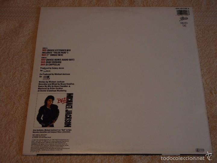 Discos de vinilo: MICHAEL JACKSON ( BAD 5 VERSIONES ) 1987 -HOLANDA MAXI33 EPIC* - Foto 2