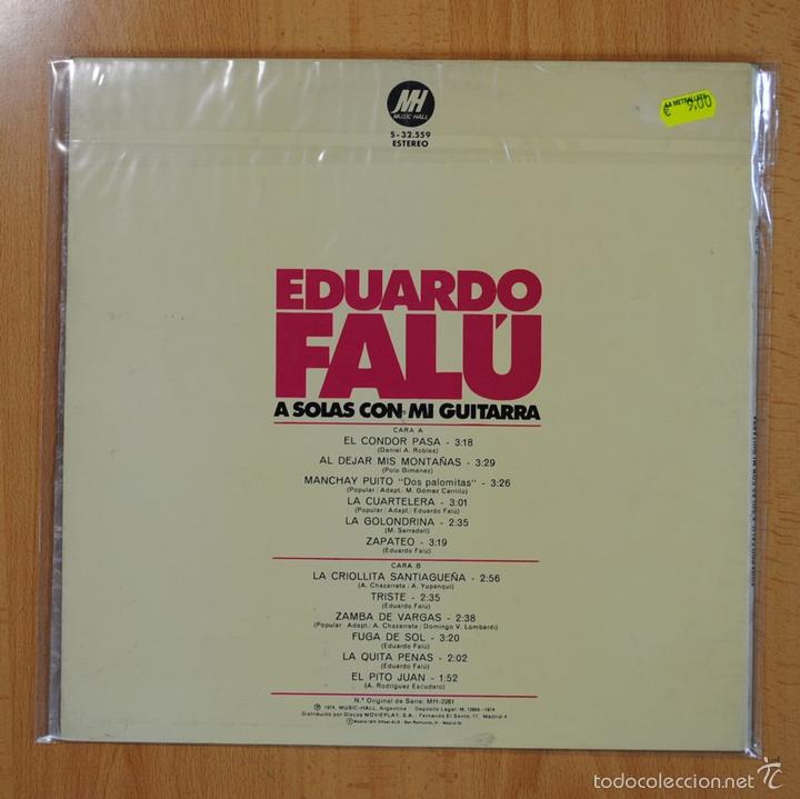 Discos de vinilo: EDUARDO FALU - A SOLAS CON MI GUITARRA - LP - Foto 2