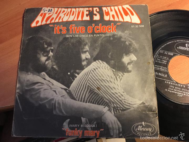 Discos de vinilo: APHRODITES CHILD (ITS FIVE OCLOCK) SINGLE ESPA&Ntilde;A 1970 (EPI2) - Foto 1