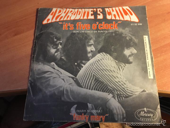 Discos de vinilo: APHRODITES CHILD (ITS FIVE OCLOCK) SINGLE ESPA&Ntilde;A 1970 (EPI2) - Foto 3