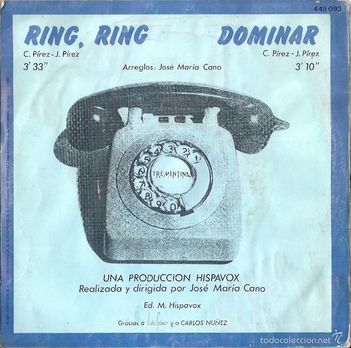 Discos de vinilo: TREMENTINA: RING RING / DOMINAR - Foto 2