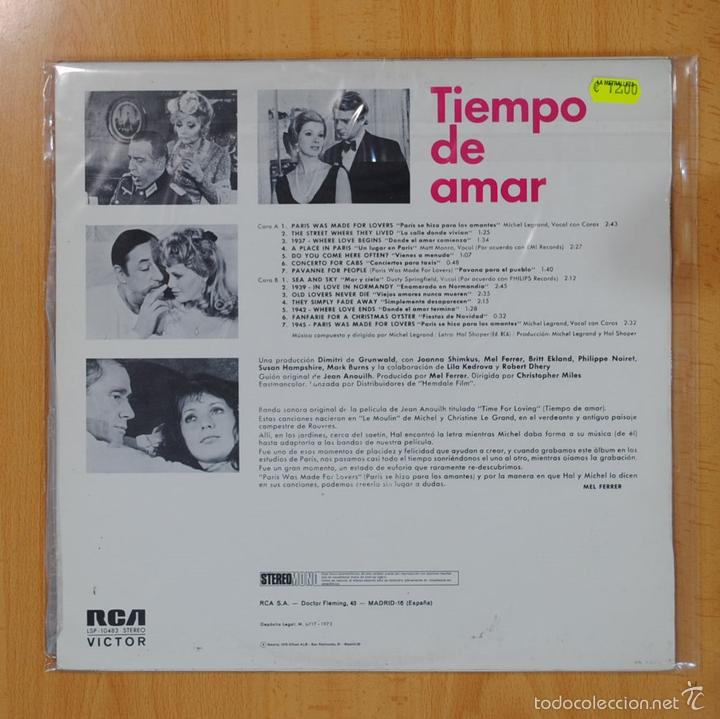 Discos de vinilo: MICHEL LEGRAND - TIEMPO DE AMOR - LP - Foto 2