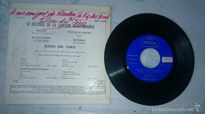 Discos de vinilo: ELISEO DEL TORO : ARCO IRIS + 3 (EMI REGAL 1964) - Foto 2